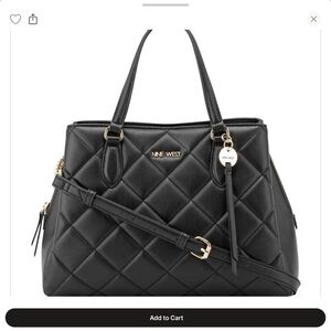 Nine West Black Quilted Satchel
